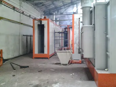 Installation de revêtement en poudre électrostatique de 20 mètres