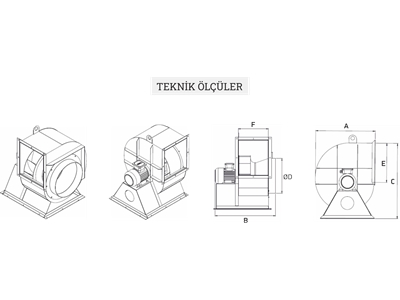 0,37-18,5 kW Geriye Eğimli Orta Basınçlı Radyal Fanı  - 1