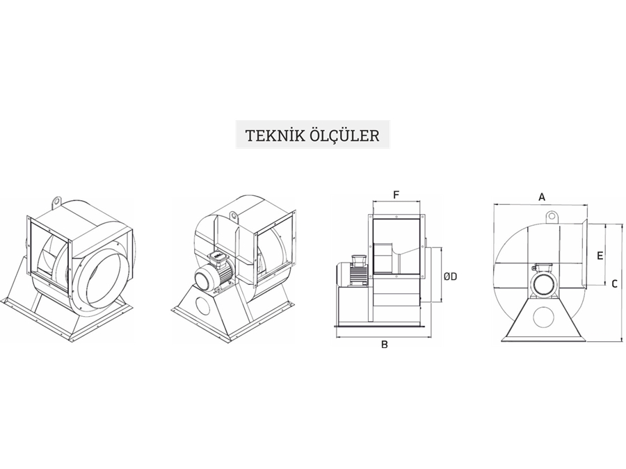 0,37-18,5 kW Geriye Eğimli Orta Basınçlı Radyal Fanı 