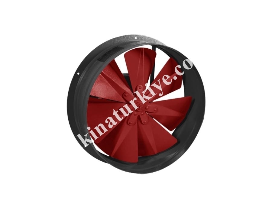 0,25-3,0 kW 7 Kanatlı Metal Pervaneli Dairesel Kasalı Aksiyel Fan 