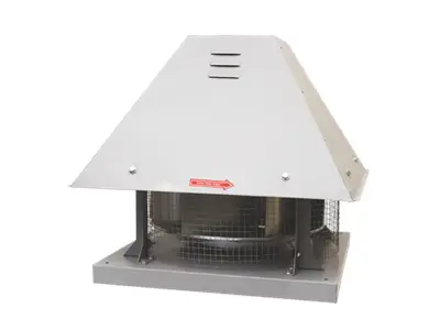 0,37-7,5 kW Radyal Pervaneli Yatay Atışlı Prizmatik Şapkalı Çatı Tipi Fanı 