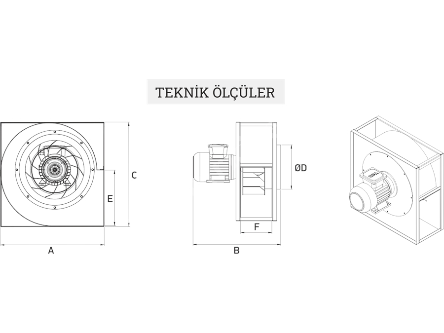 0.37-7.5 Kw Single Suction Square Cased Radial Fan