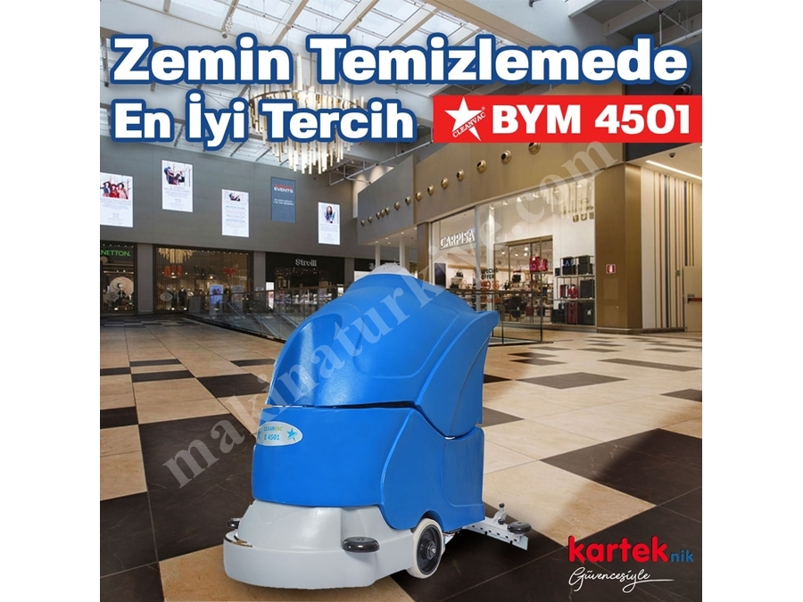 BYM4501 Yürütme Motorlu Akülü Zemin Yıkama Makinası  