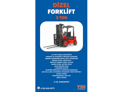 3 Ton 4800 Mm Asansör Dizel Forklift - 4