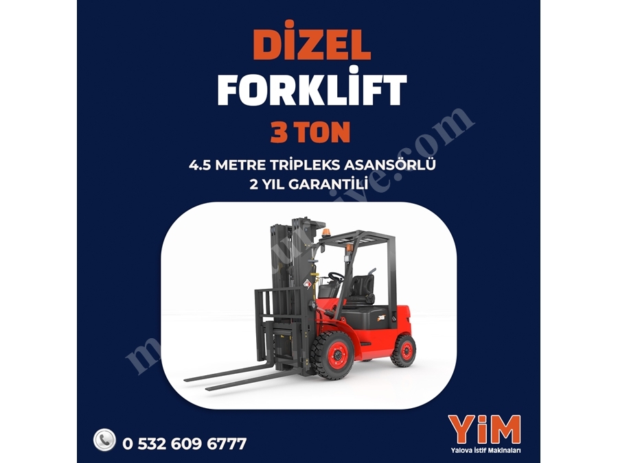 3 Ton 4800 Mm Asansör Dizel Forklift