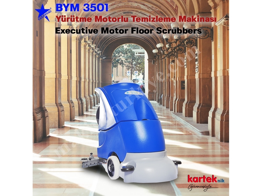 BYM3501 Akülü Yürütme Motorlu Zemin Temizleme Makinası 
