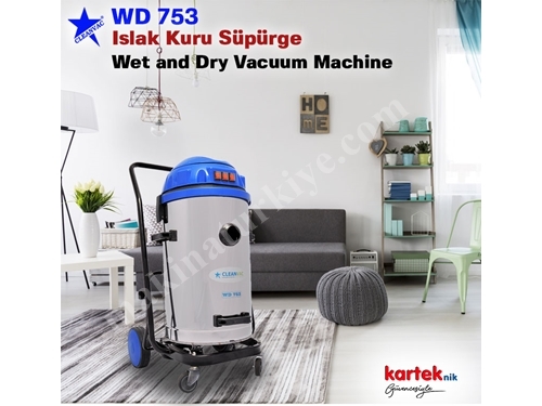 75 Litre Sanayi Tipi Islak Kuru Süpürge