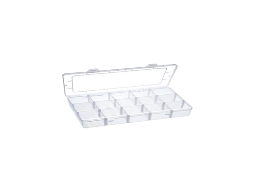 Boîte en plastique organisatrice réglable de 15 compartiments (626 pièces)