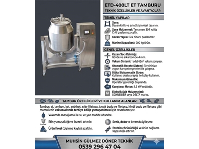 Tambour à viande vertical de 400 litres
