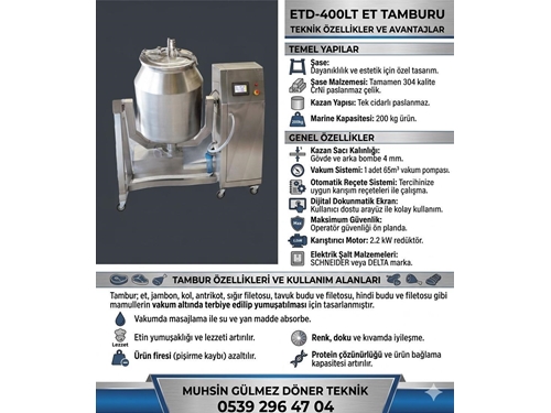 400 Liter Vertikaler Fleischtrommel Fleischmarinierungstrommel