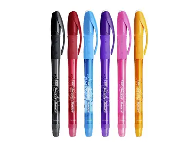Set of 6 Flying Erasable Pens with 0.7 mm Colorful Heat