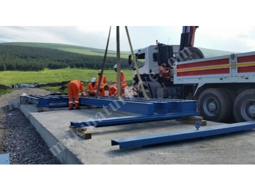 Vehicle Scale with Mobile Steel Platform (3x8 m) with a Capacity of 50-60 Tons