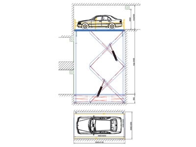 3 Ton Kapasiteli 3.5 Metre Seyir Makaslı Araç Asansörü - 11
