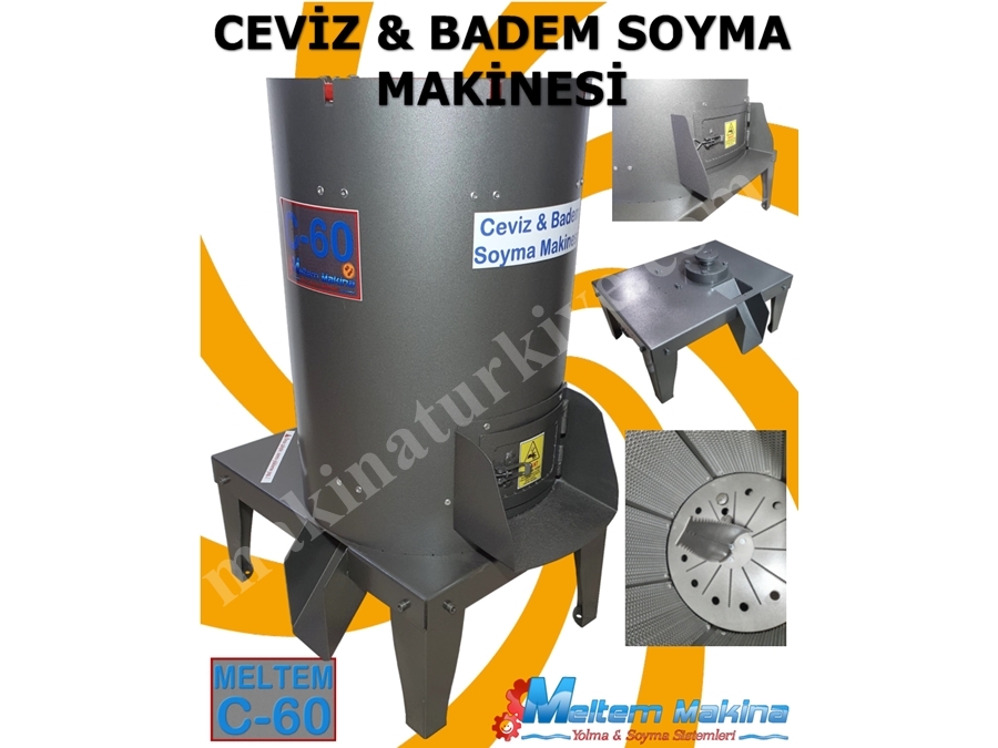200 kg / Saat (60 litre) Ceviz Ve Badem Soyma Makinası 