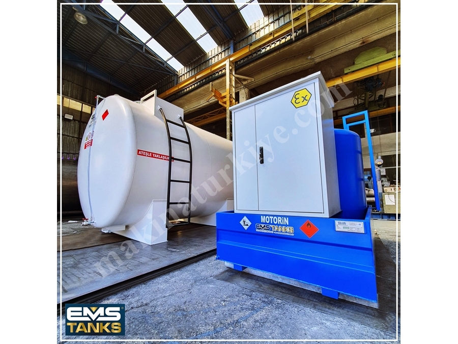 12000 Litre Tek Çidarlı Silindirik Dökme Yakıt Tankı 