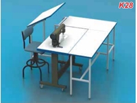 Table de machine à coudre en aggloméré avec couvercles avant et latéraux