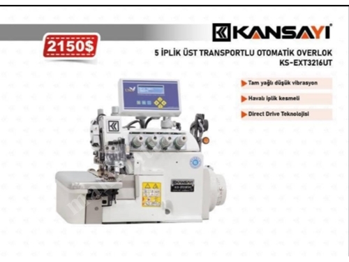 5 İplik Üst Transportlu Otomatik Overlok Makinası