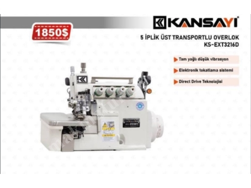 5 İplik Üst Transportlu Overlok Makinası