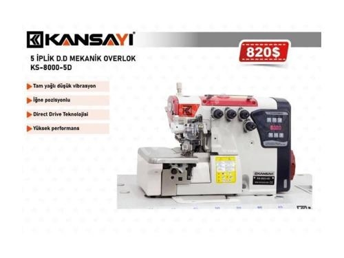 5 İplik Mekanik Overlok Makinası