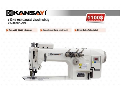 Üç İğne Merdaneli Zincir Dikiş Makinası