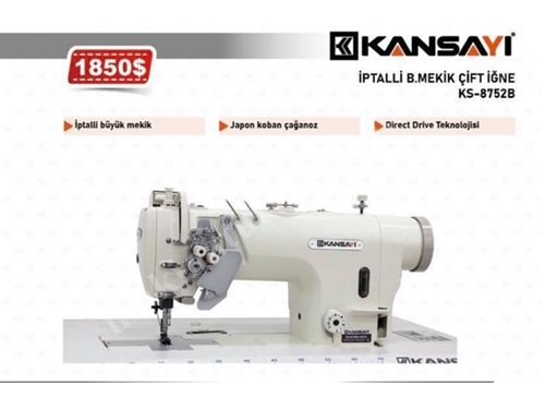 İptalli Büyük Mekik Çift İğne Dikiş Makinası