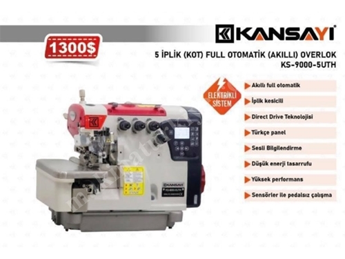 Full Otomatik Akıllı 5 İplik Kot Overlok Makinası