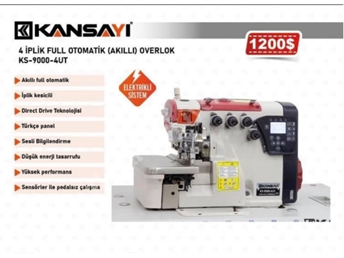 4 İplik Full Otomatik Akıllı Overlok Makinası