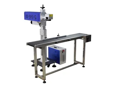 30W Förderband Metallgravur Desktop-Faser-Laserbeschriftungsmaschine