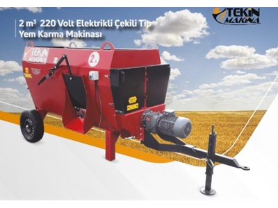 2 m3 220 Volt Electric Towed Feed Mixer Machine