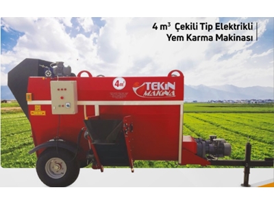 4 m3 Çekili Tip Elektrikli Yem Karma Makinası - 0