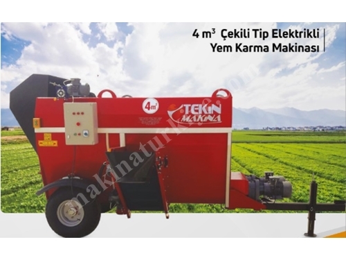 4 m3 Çekili Tip Elektrikli Yem Karma Makinası