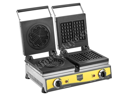 Çiftli Kare Çiçek Model Elektrikli Waffle Makinası