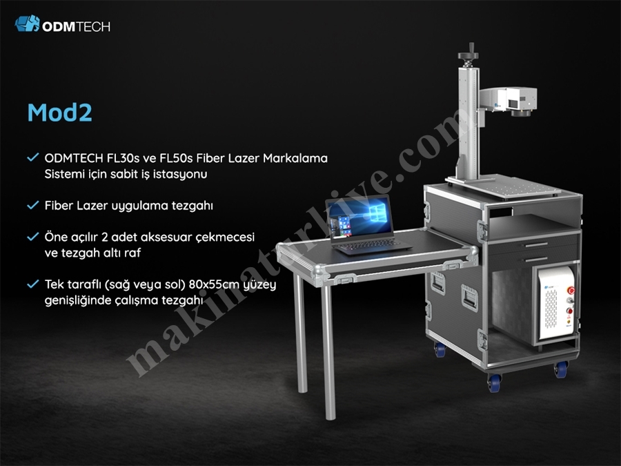 Fiber Lazer Markalama Makinası İş İstasyonu 110mmx110mm 