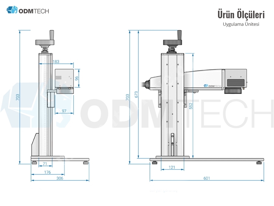 Fiber Lazer Markalama Makinası İş İstasyonu 110mmx110mm 