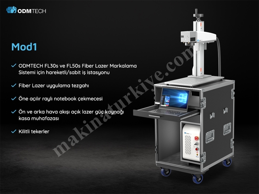Fiber Lazer Markalama Makinası İş İstasyonu 110mmx110mm 