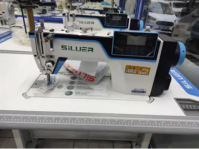 Silver Fully Automatic Straight Stitch Sewing Machine