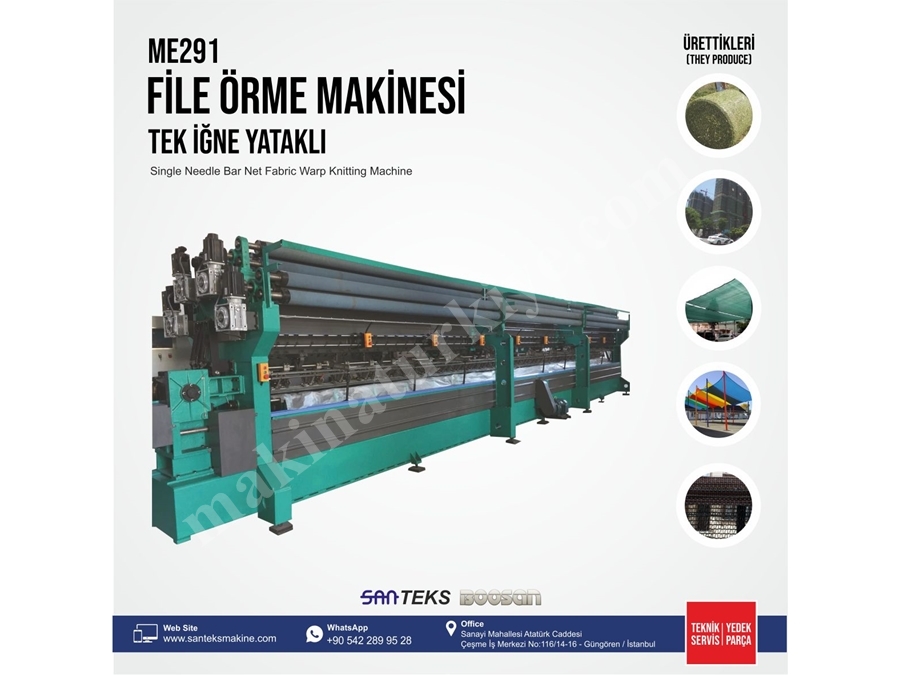 Tek İğne Yataklı File Örme Makinesi