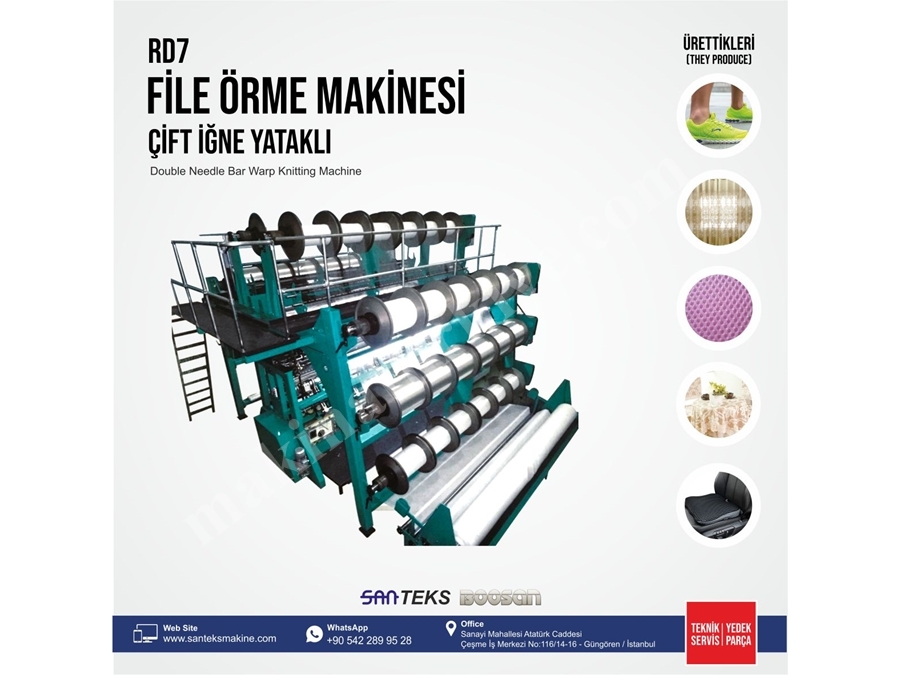 RD7 Çift İğne Yataklı File Örme Makinesi