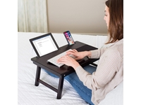 HOD 02 Foldable Adjustable Wooden Portable Tablet Laptop Desk Book Work Breakfast Enjoyment  - 3