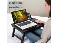 HOD 02 Foldable Adjustable Wooden Portable Tablet Laptop Desk Book Work Breakfast Enjoyment  - 4