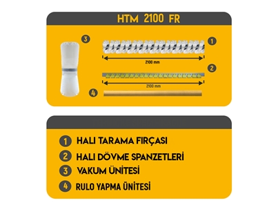 210 cm Fırçalı Halı Çırpma ve Toz Alma Makinası - 1