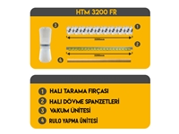 HTM 3200 FR 320 Cm Fırçalı Halı Çırpma Ve Toz Alma Makinası  - 1