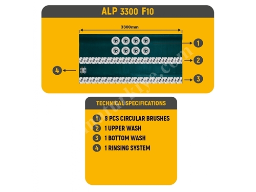 ALP 3300 F10 330 Cm Otomatik Halı Yıkama Makinesi