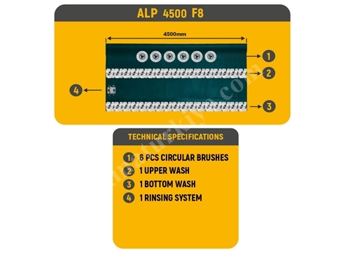 ALP 4500 F8 450 Cm Otomatik Halı Yıkama Makinesi