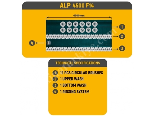 ALP 4500 F14- 450 Cm Otomatik Halı Yıkama Makinesi 