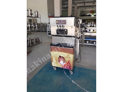 3 Musluklu Soft Dondurma Makinası 