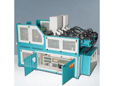 Инъекционная машина для производства подошв из ТПУ, 2 станции, 2 цвета