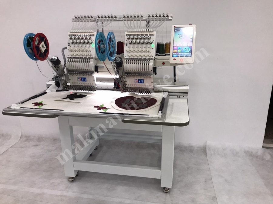 2 Kafa Twin Pul Çeyiz ve Nakış Makinası