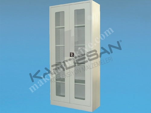  K89 Camlı Kilitli İplik Dolabı