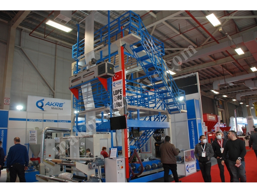 130 Kg/Saat Kapasiteli Plastik Extruder Ldpe Film Makinası